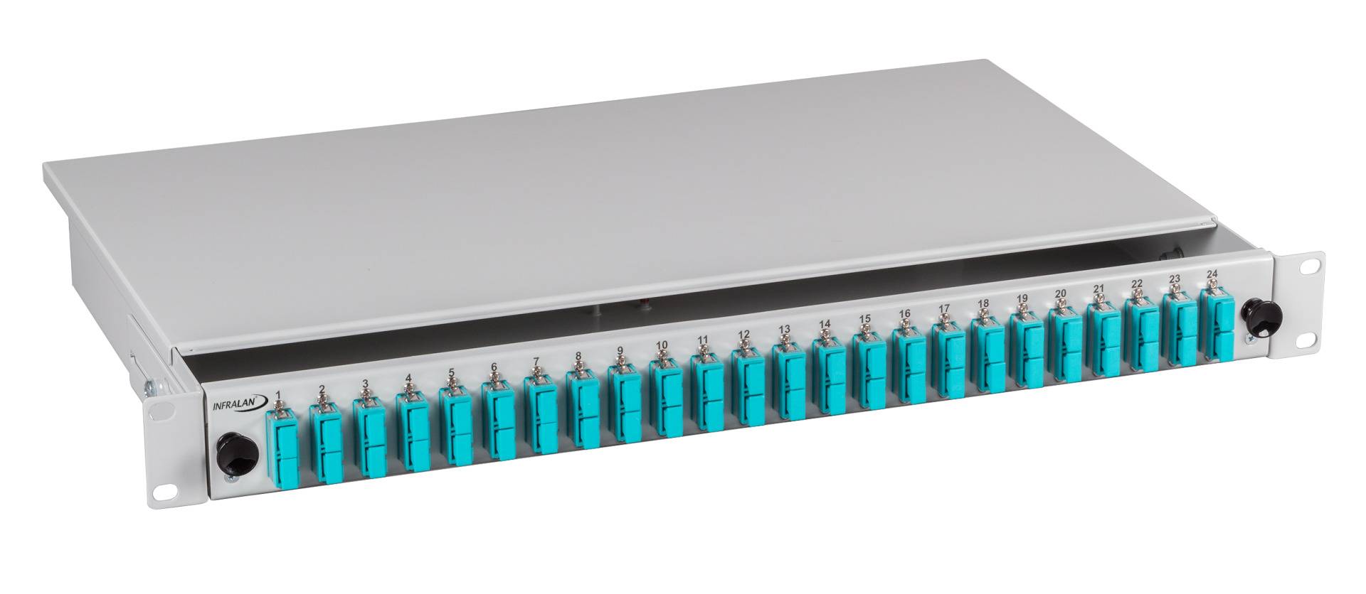 EFB Electronics Extendable splice box SC 24 pigtails offset 12 couplings OM3-2
