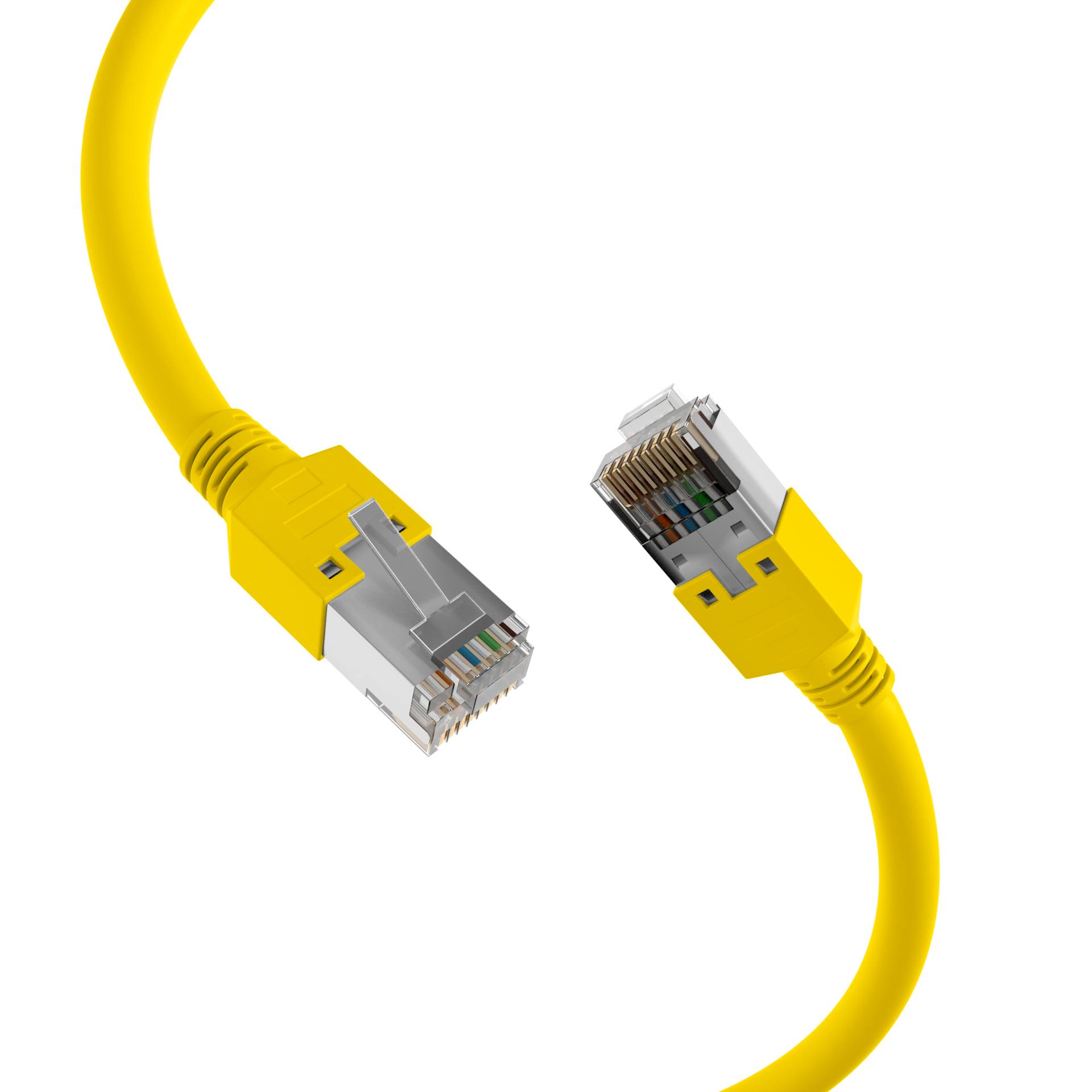 RJ45 Patchkabel Cat.5e S/UTP PVC, Dätwyler 5502 TM11 gelb 1m Kupferverkabelung-1