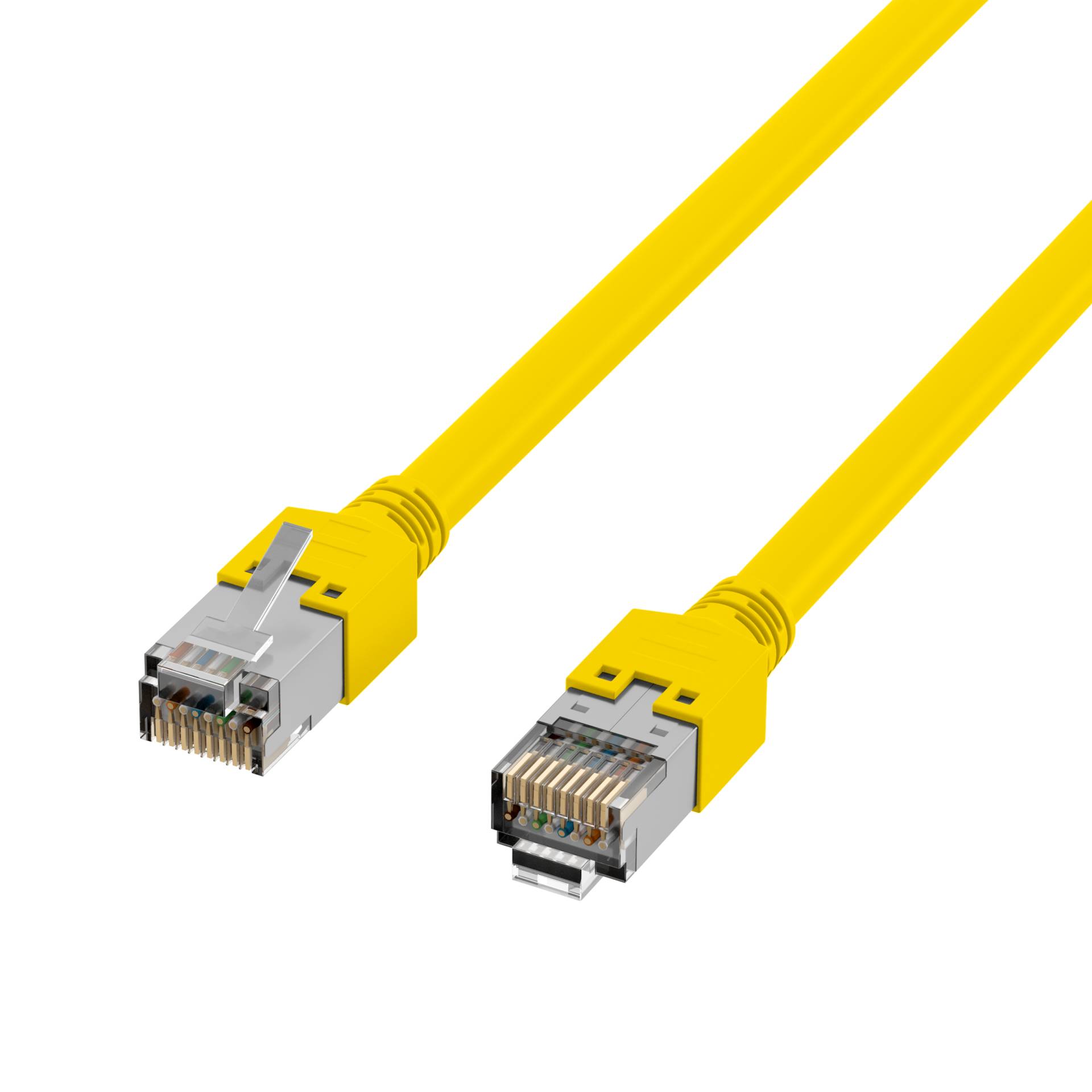 RJ45 Patchkabel Cat.5e S/UTP PVC, Dätwyler 5502 TM11 gelb 1m Kupferverkabelung-2