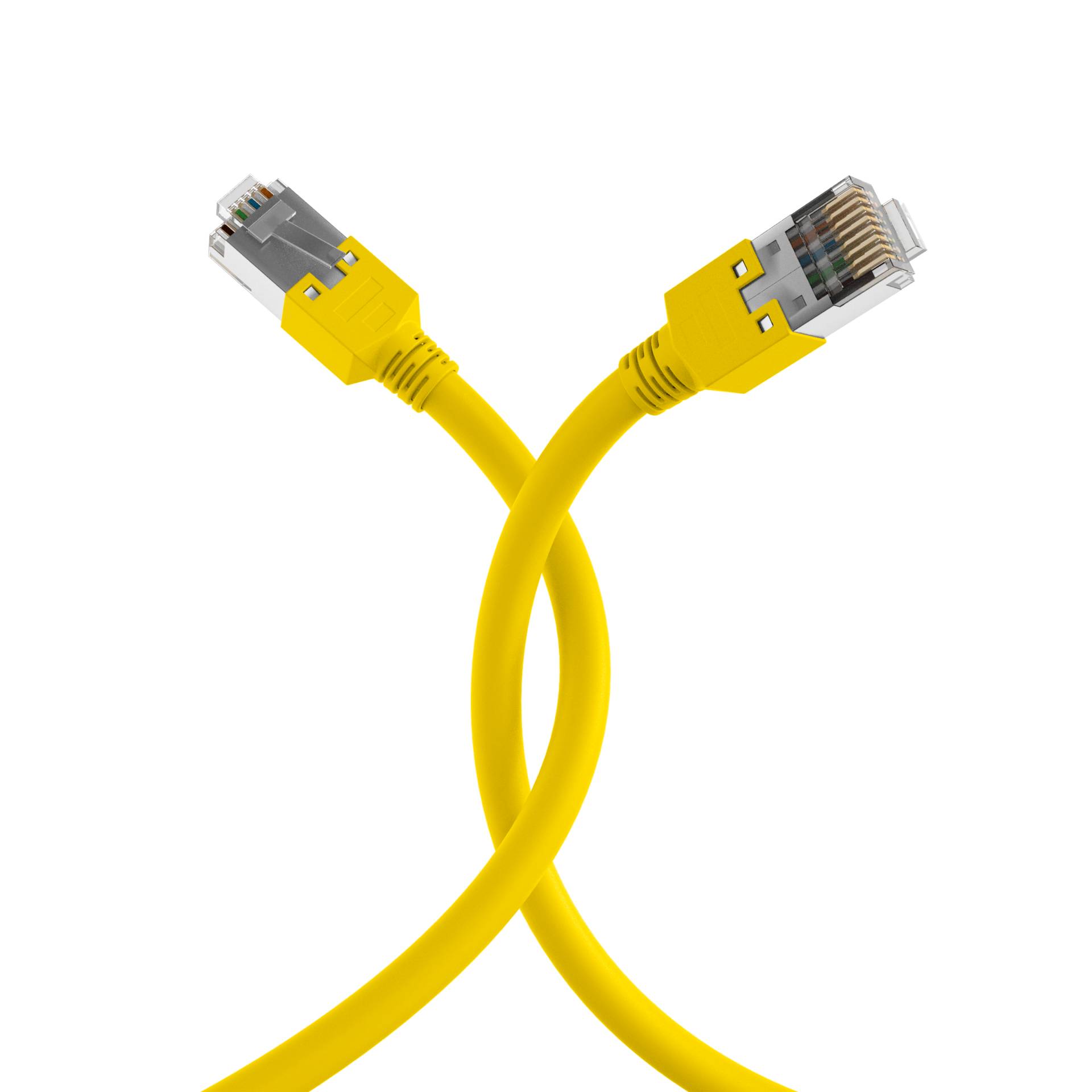 RJ45 Patchkabel Cat.5e S/UTP PVC, Dätwyler 5502 TM11 gelb 1m Kupferverkabelung-3