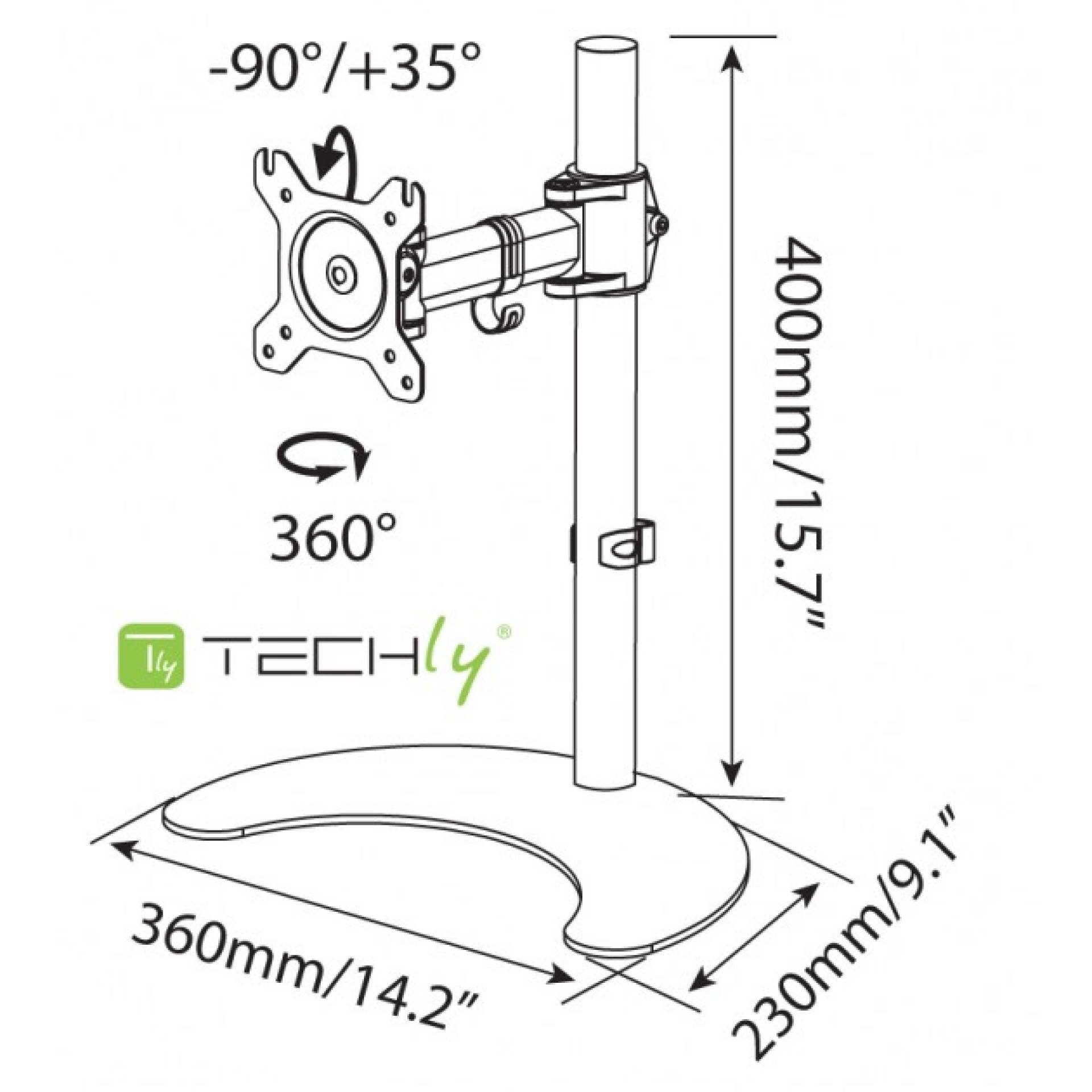 EFB-Elektronik ICA-LCD-3400, Schreibtischhalterung für 1 LCD TV LED 13"-27", mit Standfuß-2