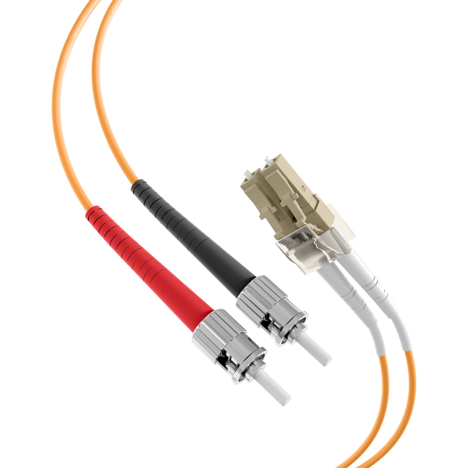 Duplex Patchkabel LC-ST OM2, 0,5m LSZH 2mm orange Glasfaserverkabelung Glasfaser OM2-1