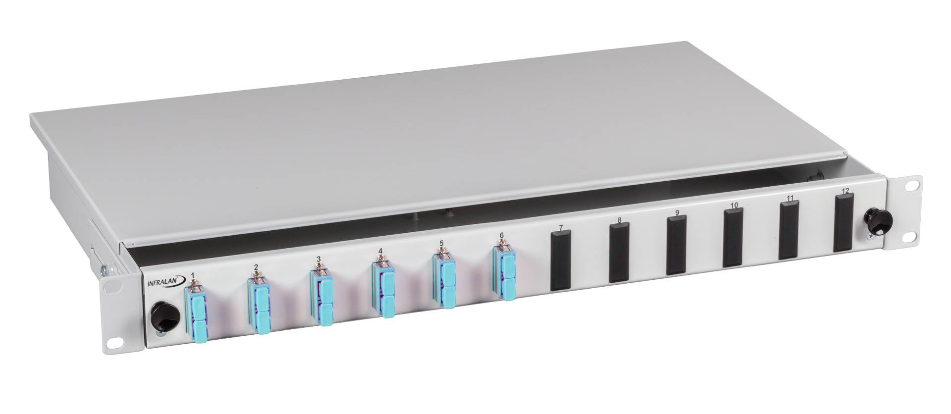 EFB Electronics Extendable splice box SC 24 pigtails offset 12 couplings OM3-4