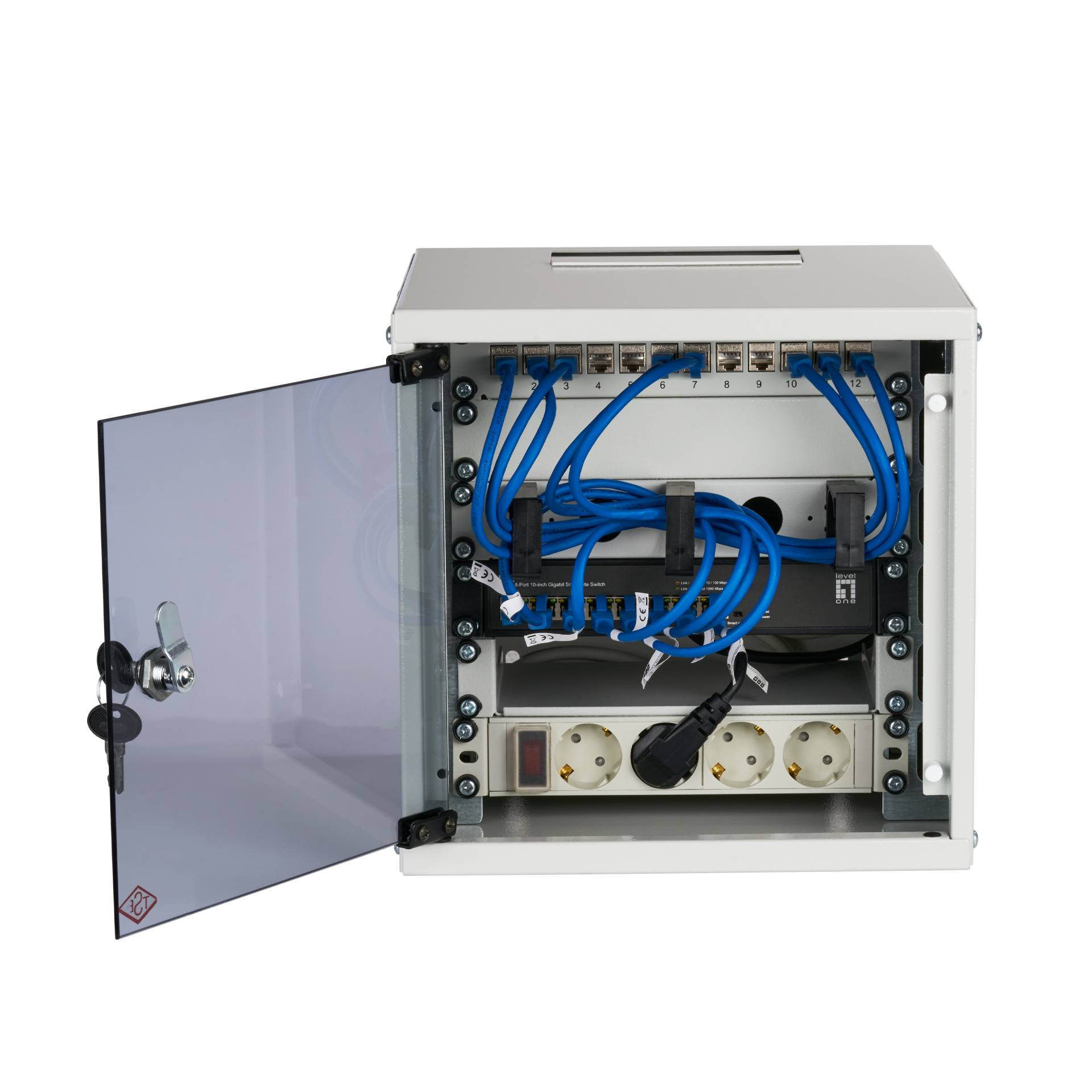 EFB Elektronik EFB-Elektronik - Gehäuse - set - geeignet für Wandmontage - RAL 7035, Grau - 6U - 25.4 cm (10")-2