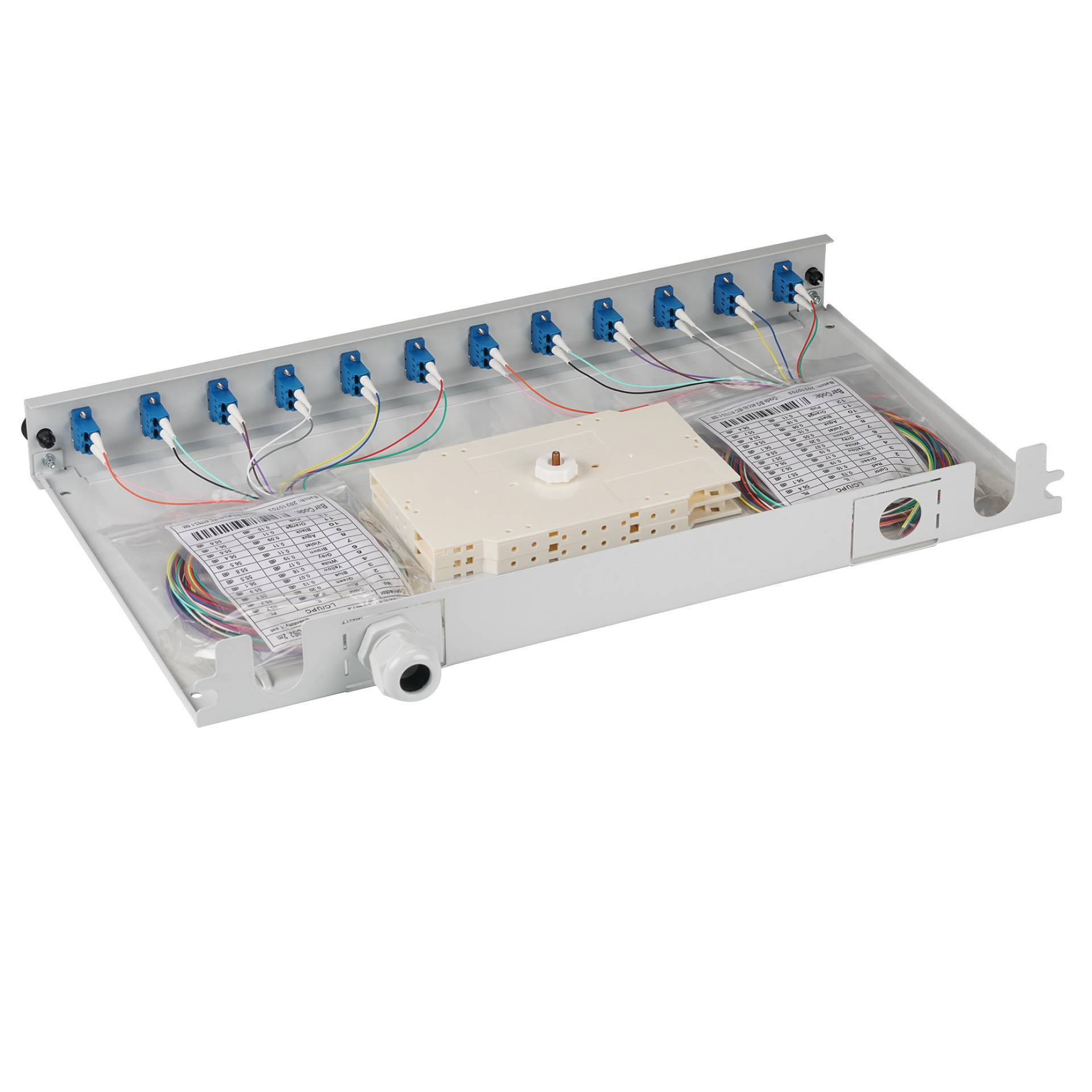 EFB-Elektronik B71921L48, Spleißbox LC 9/125µ OS2 ausziehbar, 48 Pigtails / 24 Kupplungen-1