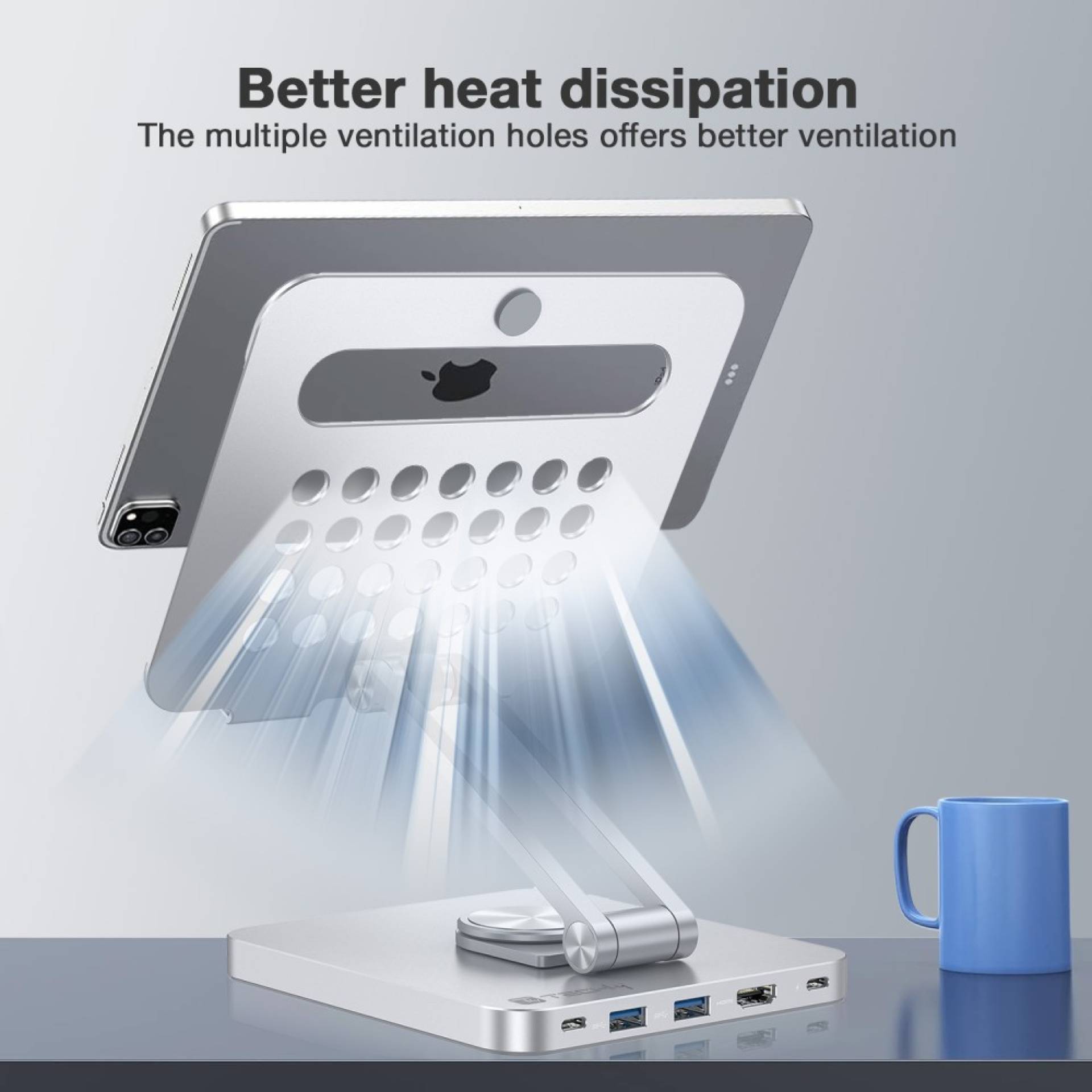 EFB-Elektronik ICA-TBL-DOCK81, Techly 8-in-1 USB-C Hub Docking Station Tablet-Ständer-3