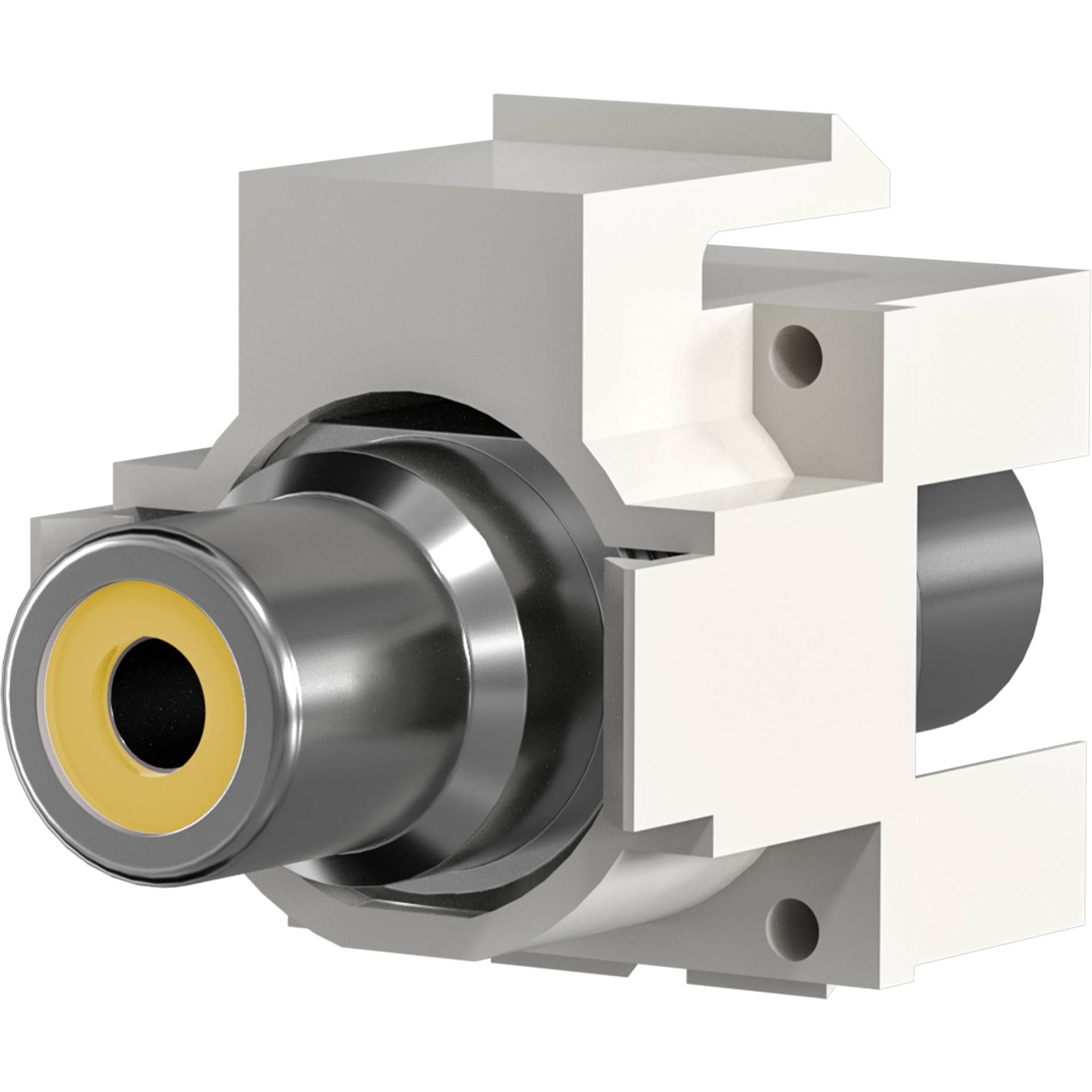 EFB-Elektronik EB495, Keystone Einbauadapter Cinch weiß, gelber Ring-0