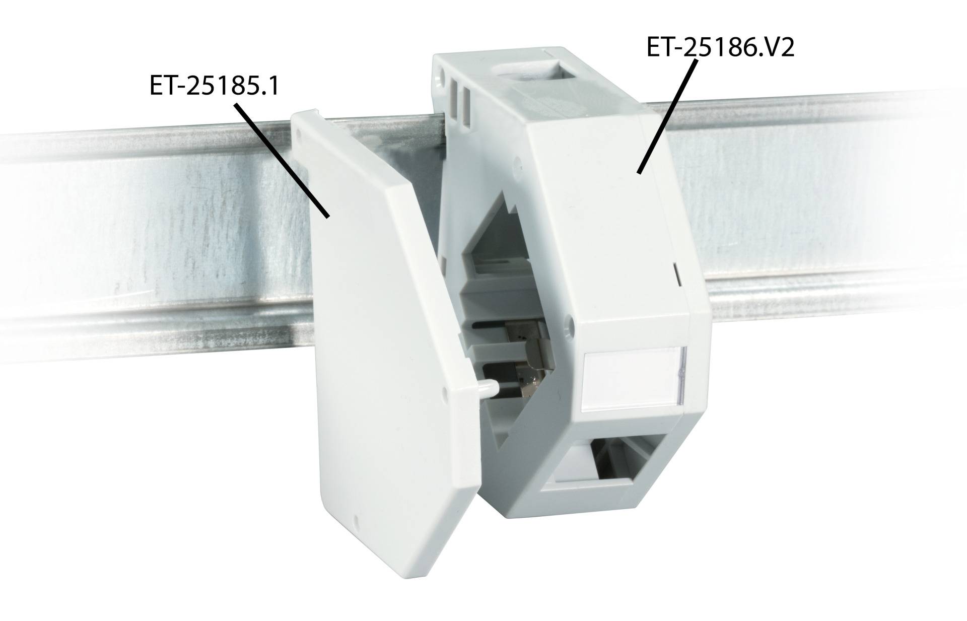 Abschlussplatte links für Keystone, Modulhalter ET-25186.V2 Kupferverkabelung Keystone + Adapter-2