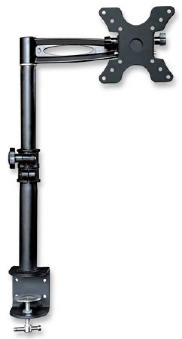 EFB-Elektronik ICA-LCD-501BK, Schreibtischhalterung für LCD TV LED 13"-27", Mittelarm neigbar, mit Klemme