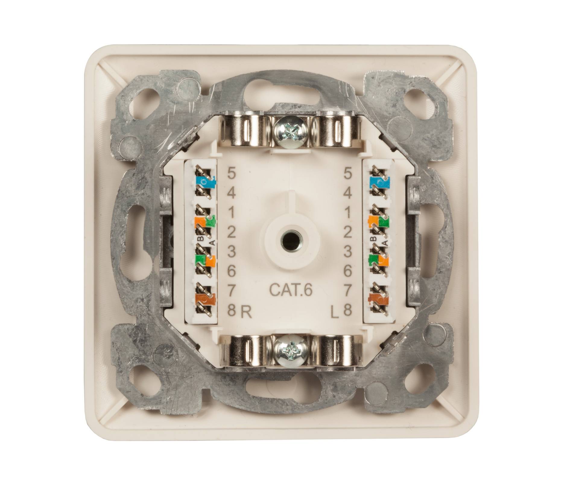 EFB Elektronik ET-25211.1V1 Netzwerkdose Unterputz Einsatz mit Zentralplatte und Rahmen CAT 6 Reinweiß (RAL 9010)-2