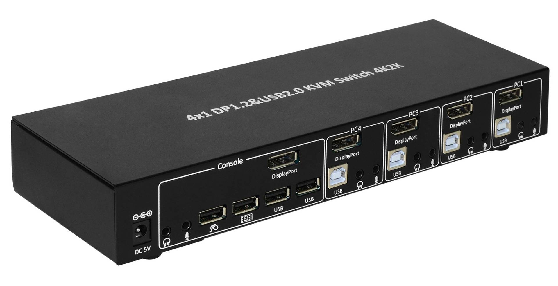 EFB-Elektronik IDATA-DP-KVM4, KVM-Switch DisplayPort 1.2, 4-Port, mit Hub und Audio-3