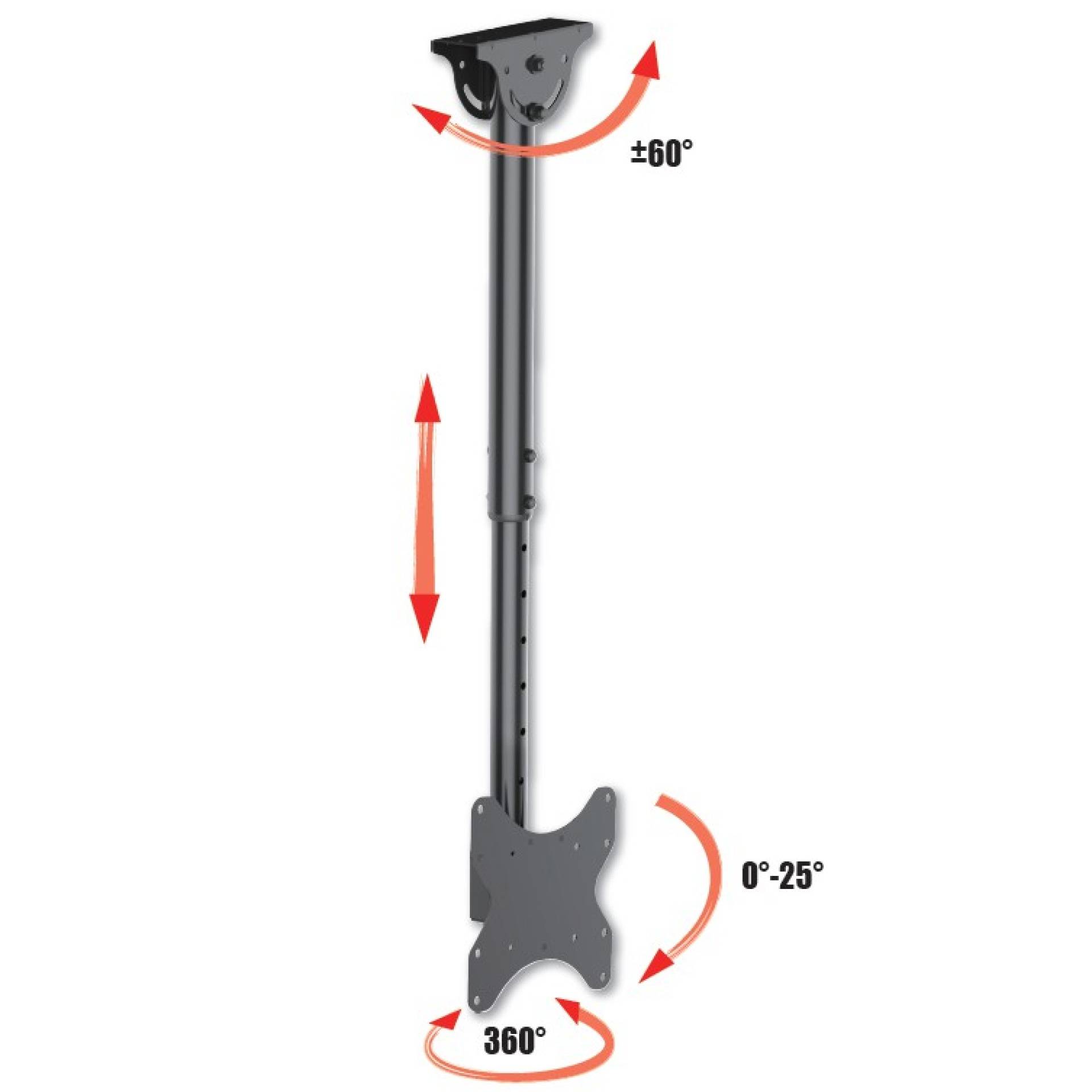 EFB-Elektronik ICA-CPLB-922L, Teleskop Universal Deckenhalterung für 1 LED LCD TV 23"- 42", langer Arm-2