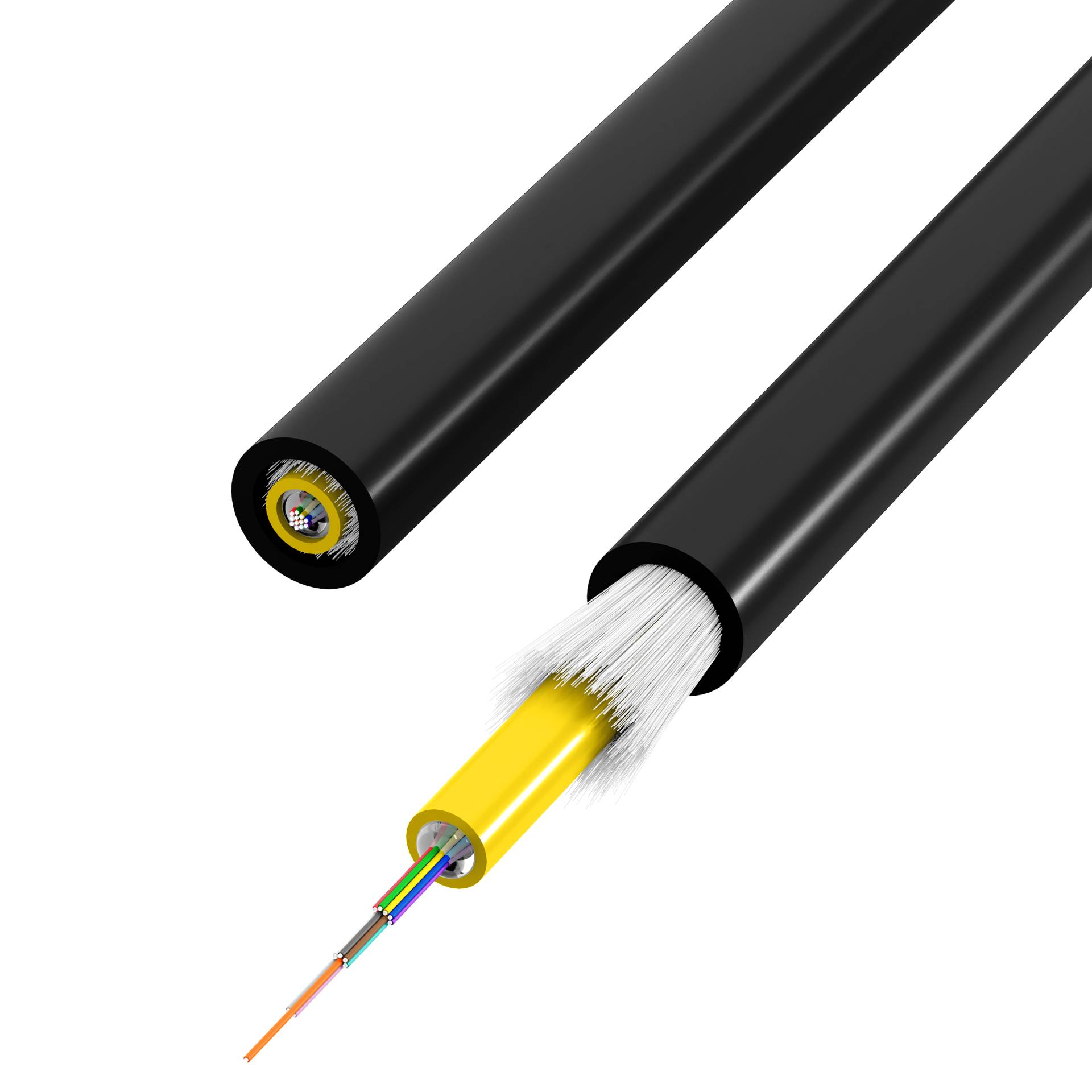 INFRALAN U-DQ(ZN)BH OS2 4E (1X4) ECA 3000N LSZH SCHWARZ, 7.5MM G657A1-2