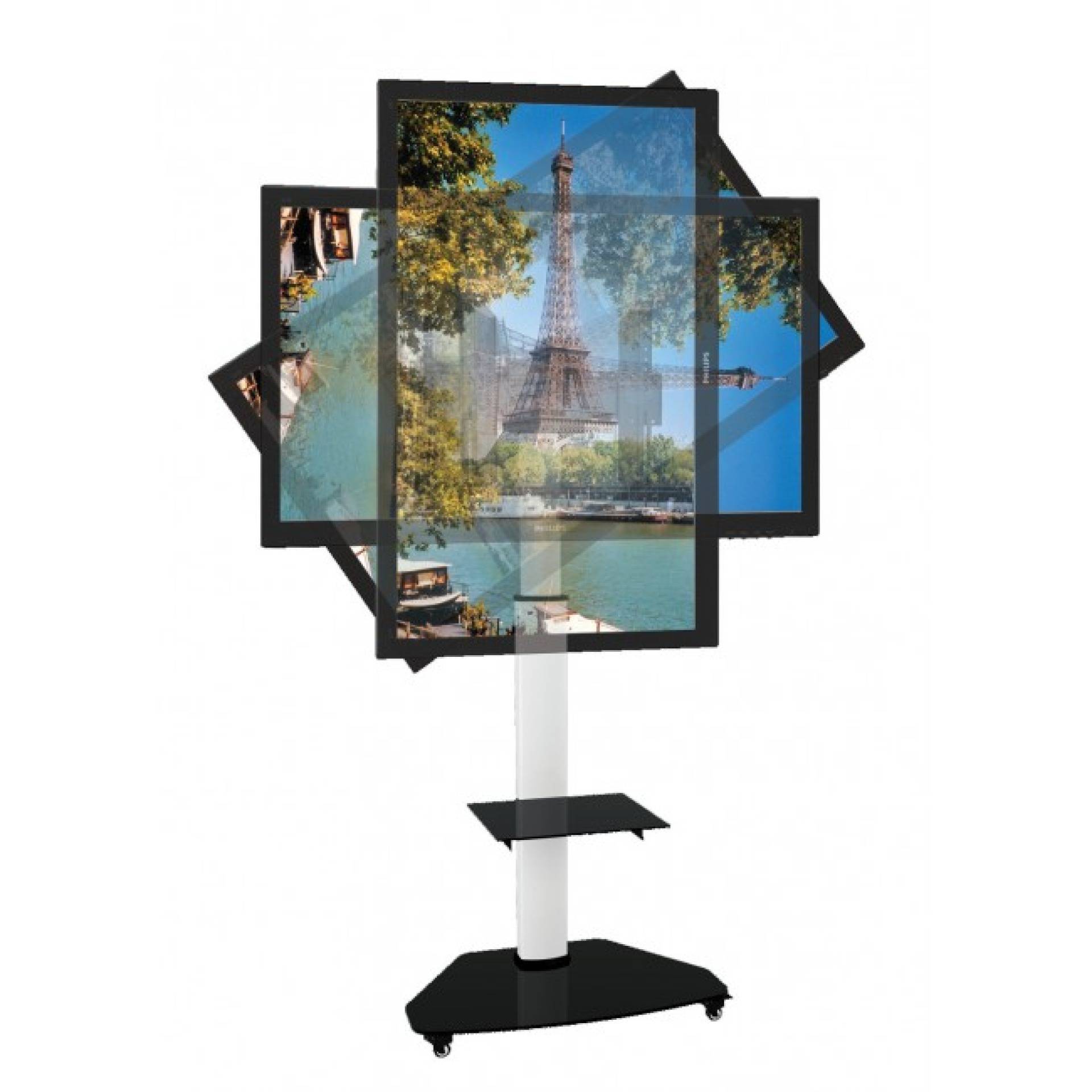 EFB-Elektronik ICA-TR3WH, TV Trolley für LCD LED TV 37-70", weiß, mit Ablage-4