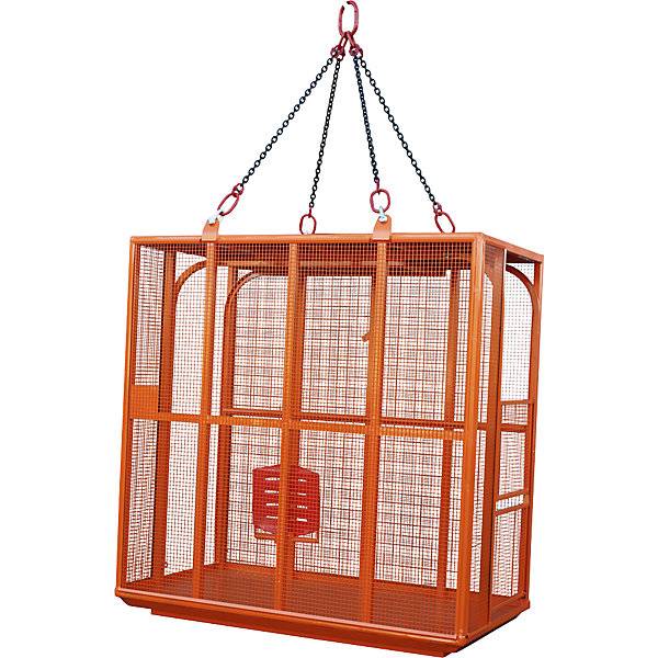 Rettungskorb 4 Kranösen ohne Rollen geschlossene Gitterausführung orange RAL 2004. Florian Eichinger GmbH-0