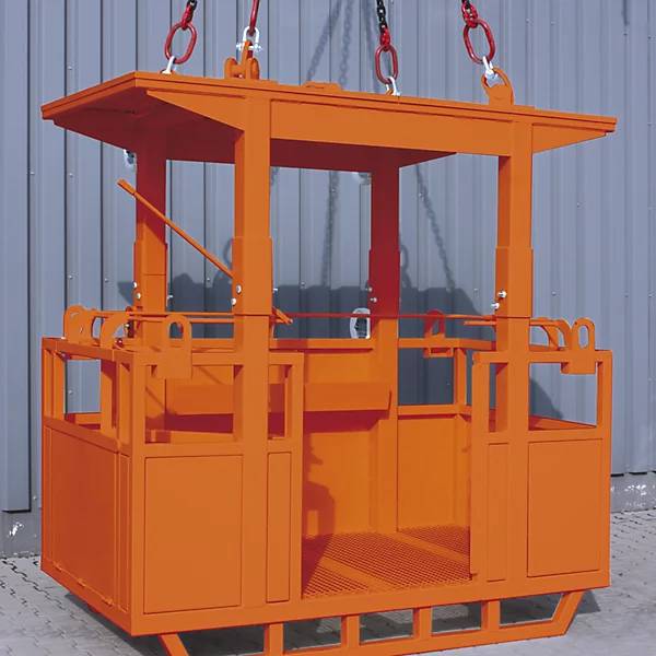 Arbeitskorb 4 Kranösen mit Leitrollen leichte Ausführung orange RAL 2004. Florian Eichinger GmbH 83801749-4