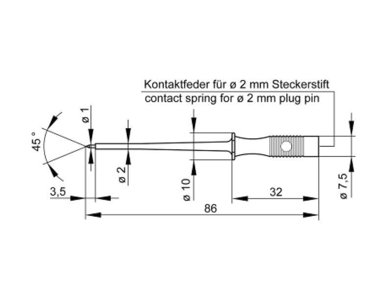 HIRSCHMANN Test & Measurement MPS 1 Miniatur-Prüfspitze schwarz-1