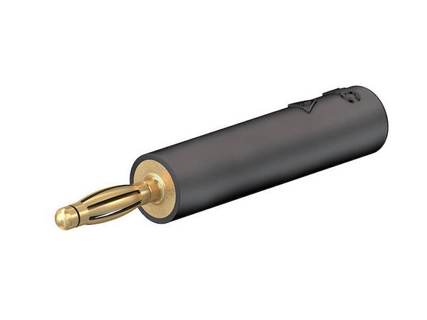 Stäubli A2/4 Adapter 2 mm Stecker auf 4 mm Buchse schwarz