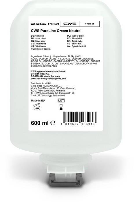 PureLine Cream Neutral 600 ml 8 Flaschen-0