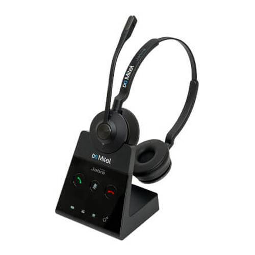 MITEL H40 - Stereo Wireless DECT-Headset (SafeTone Gehörschutz | Duales Mikrofon | inkl. Sockel & Netzteil)-0