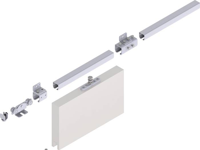 Erweiterungsset Schiebetorgarnitur Pro 100 Wand blau verz.L.2000mm-0
