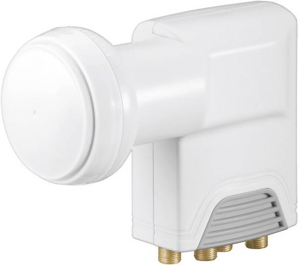 Goobay Universal Quattro-LNB Teilnehmer-Anzahl: 4 Feedaufnahme: 40 mm vergoldete Anschlüsse Hellgrau
