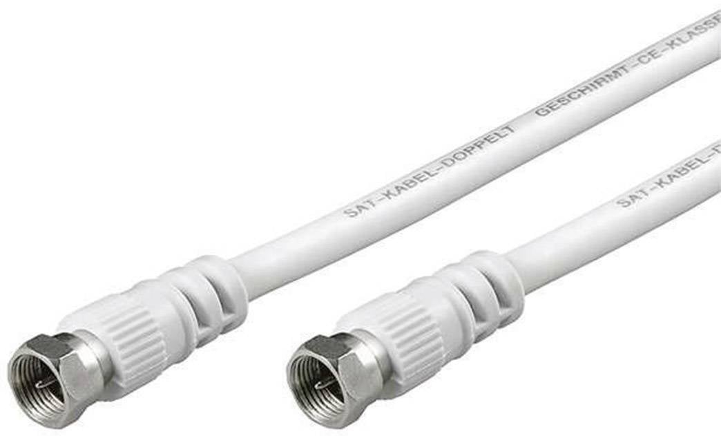 Goobay 50737 Antennenkabel F Stecker auf F Stecker SAT Kabel 80 dB Koaxialkabel Satellitenkabel Fernsehkabel Weiß 1,5m-0