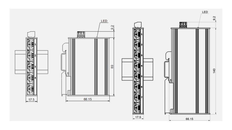 TERZ ZERO-RS5-1401 - Flexibler Einsatz mit 6-36 VDC, IP30 Metallgehäuse, Minimale Einbaubreite 17,5mm-1