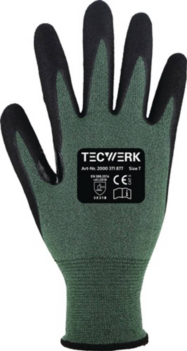 Schnittschutzhandschuhe Mosel Gr.7 grün/schwarz EN 388 PSA II 10PA TW