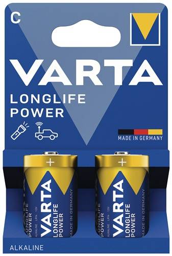 Varta Consumer Batteries GmbH & Co. KGaA Batterie Longlife Power C Bli 2 1,5V C-AM2-Baby 7800 mAh 3LR12 4914 2 St./Bl. 4-0