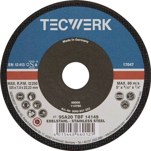 Schruppscheibe D125xS7mm gekr.Bohr.22,23mm TECWERK-0