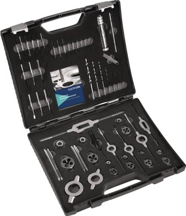 Gewindeschneidzeugsatz M3-M12 52-tlg.HSS Ku.-Koffer TECWERK