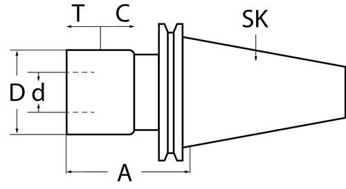Gewindeschneidfutter DIN 69871A M5-M22 SK40 A.-L.97mm TECWERK-3