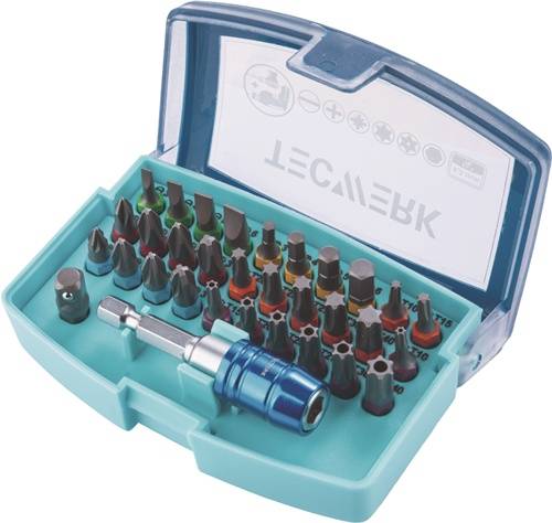 TECWERK Bitsortiment Torsión 32-teilig Schlitz/PH/PZD/TX/TX-BO/6Kt.-0