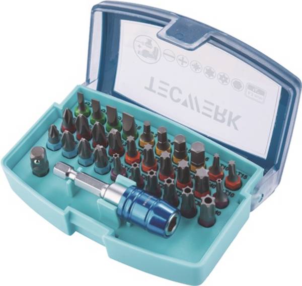TECWERK Bitsortiment Torsión 32-teilig Schlitz/PH/PZD/TX/TX-BO/6Kt.