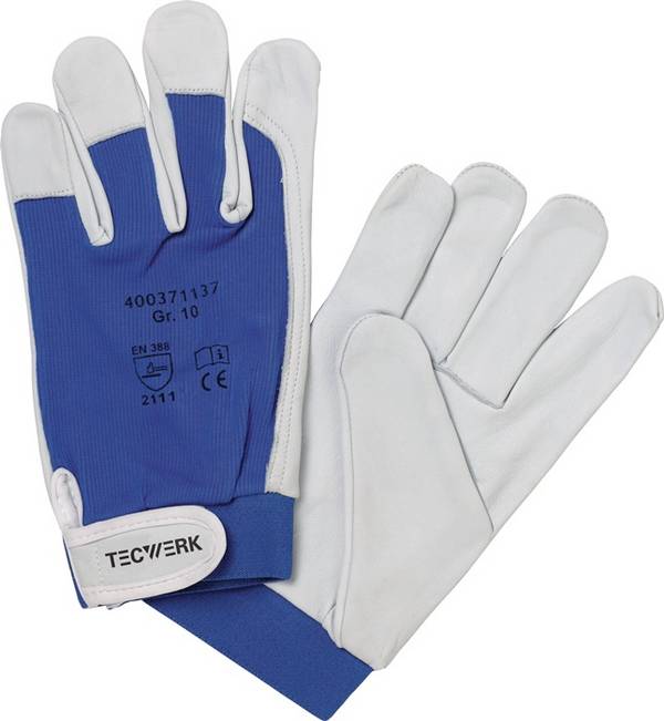 Handschuhe Donau Gr.9 natur/blau EN 388 PSA II TECWERK
