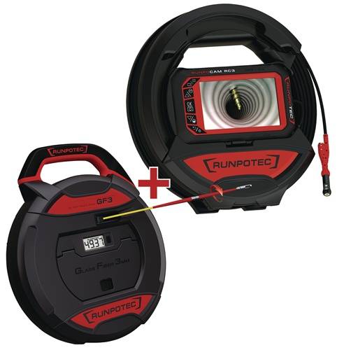 Rohrkamera RC 3 Kabel-L.15+30m Kamerakopf-D.13mm RUNPOTEC-0
