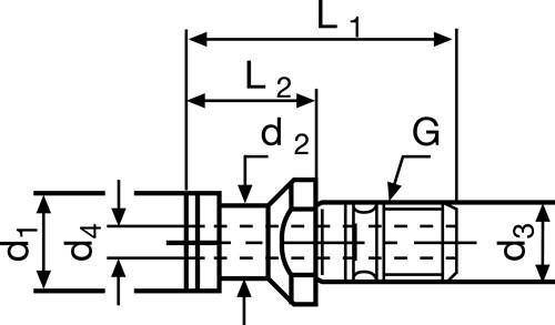 Anzugsbolzen ISO 7388-3 Form AD SK50 m.Bohr.TECWERK-3