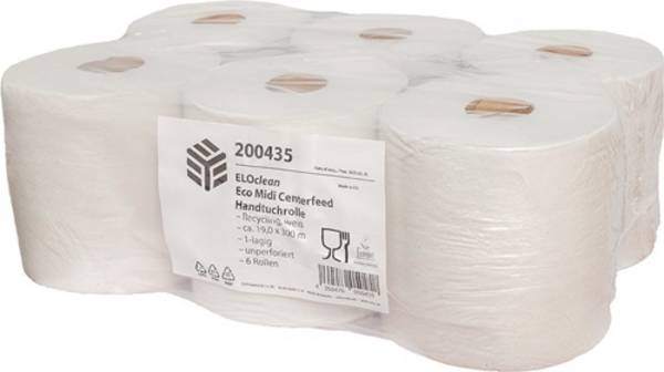 Handtuchrolle ELOclean Eco Midi Centerfeed unperf.,1-lagig weiß 300x190mm