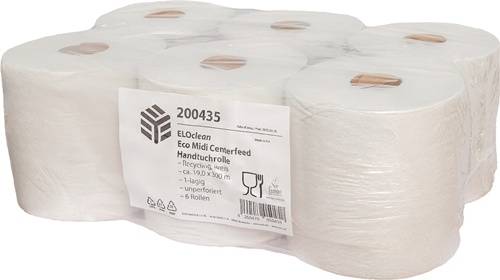 Handtuchrolle ELOclean Eco Midi Centerfeed unperf.,1-lagig weiß 300x190mm-0