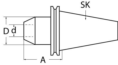 Flächenspannfutter DIN 69871AD Weldon Spann-D.12mm SK40 A.-L.50mm TECWERK-3