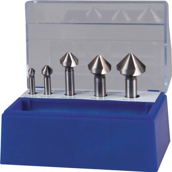 Kegelsenkersatz DIN 335C 90Grad 6,3-25mm HSS 5-tlg.Ku.-Box TECWERK