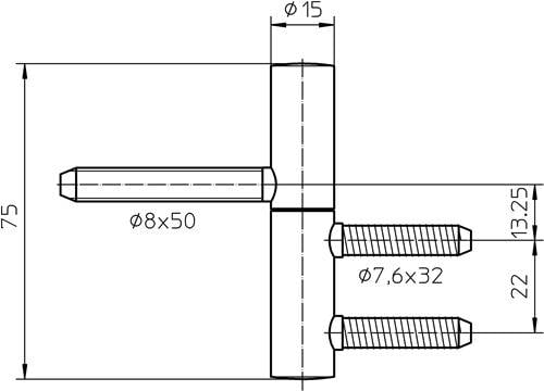 Einbohrband BAKA B 1-15 2-tlg.vern.40kg DIN L/R HLT SIMONSWERK-4