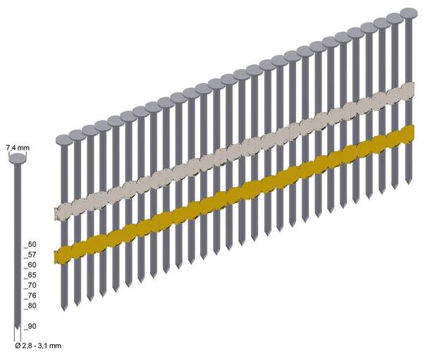 Prebena Streifennägel RK31/80BK Glattschaft