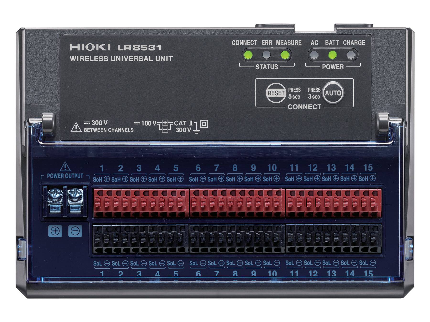Hioki LR8531 - Drahtloses 15-Kanal Loggermodul für Spannung, Temperatur und Widerstand, 10 ms-1