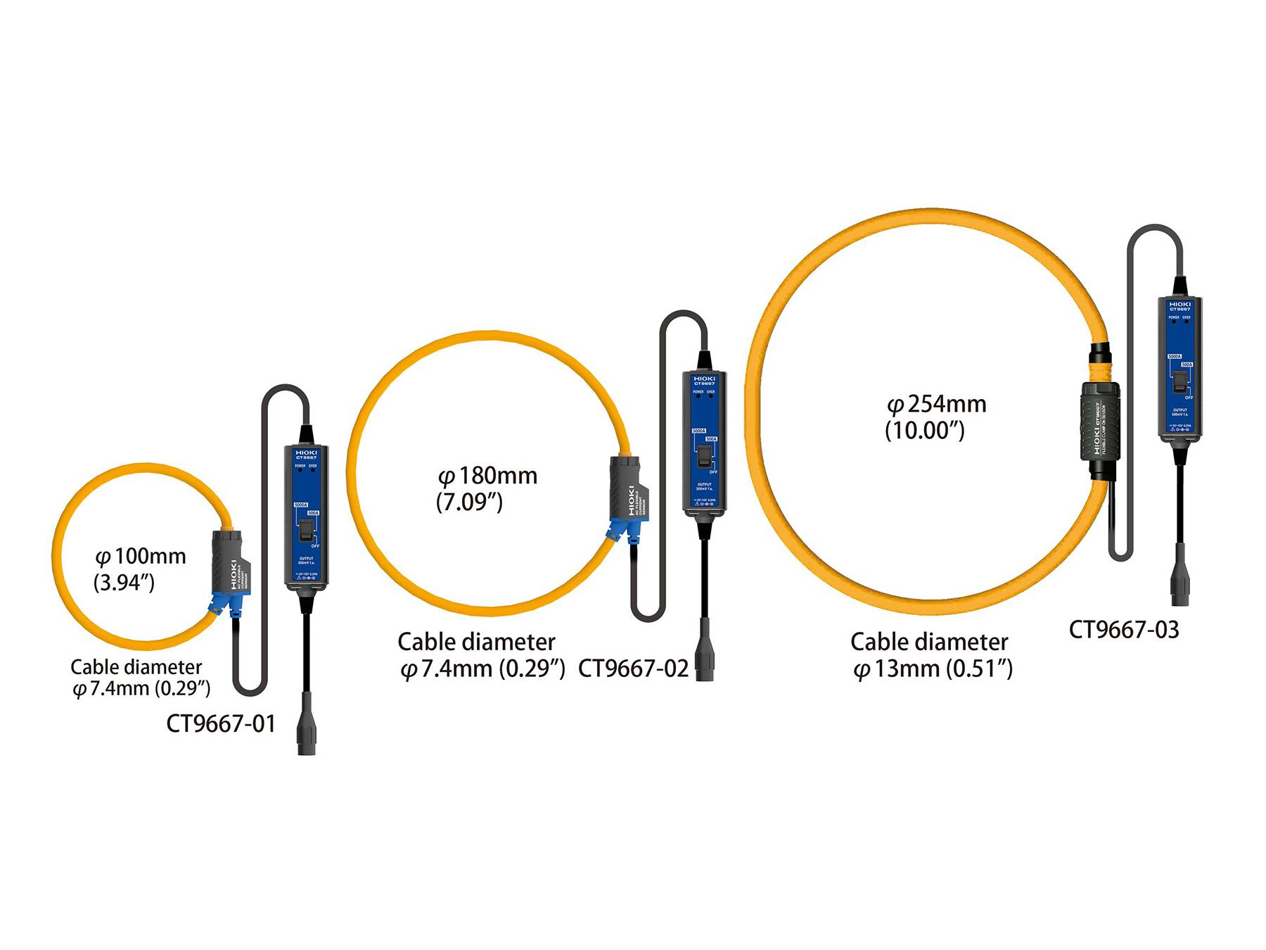 Hioki CT9667-03 - Flexibler Stromsensor für Wechselstrom, 5000 A, 10 Hz bis 20 kHz-1