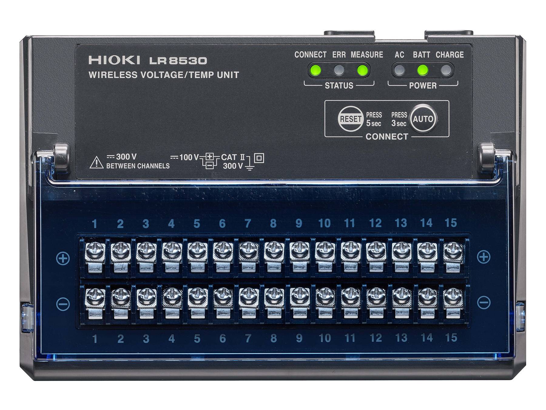 Hioki LR8530 - Drahtloses 15-Kanal Loggermodul für Spannung und Temperatur, 10 ms-2