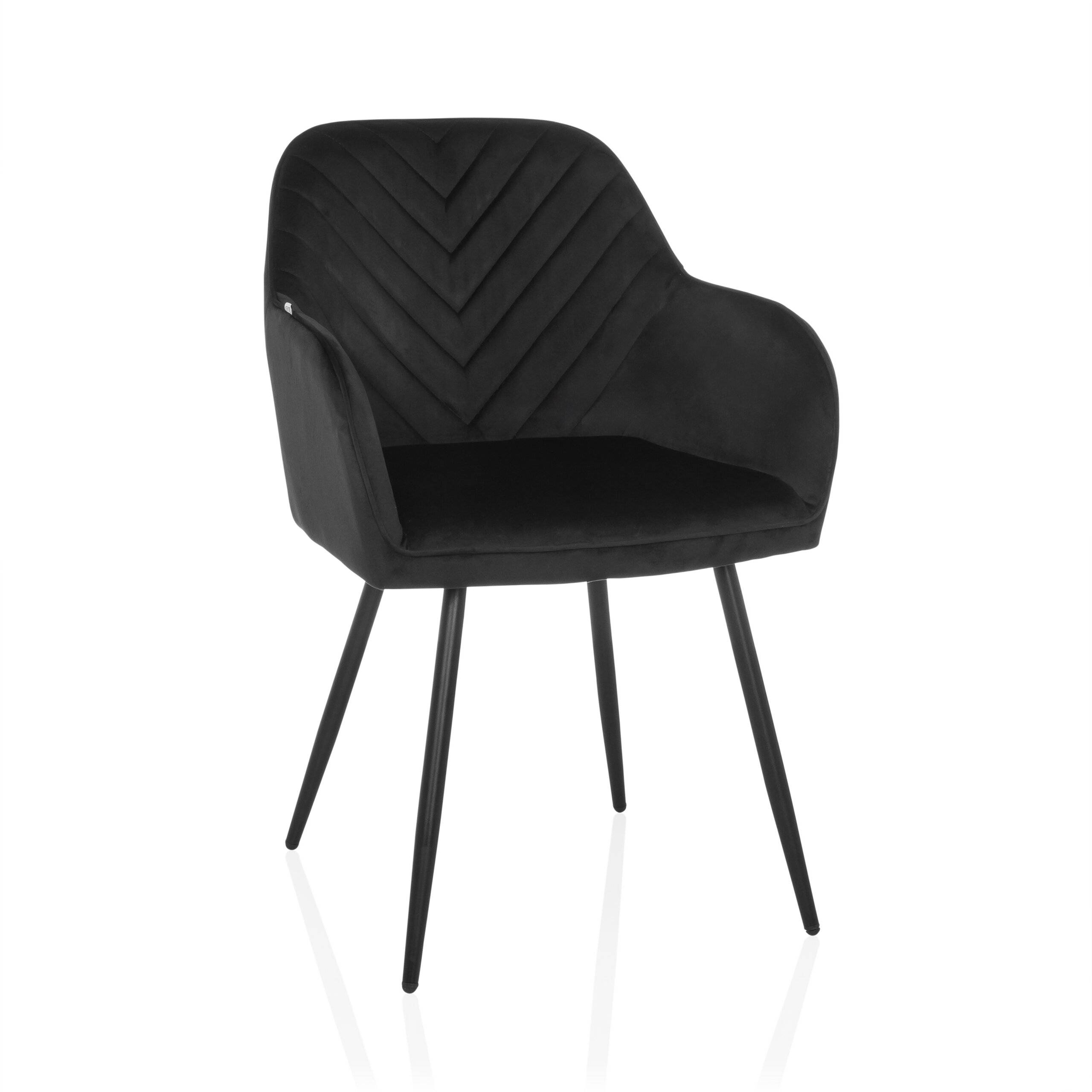 Dining Stuhl Schalenstuhl CHARVELLE Stoff schwarz hjh LIVING-0