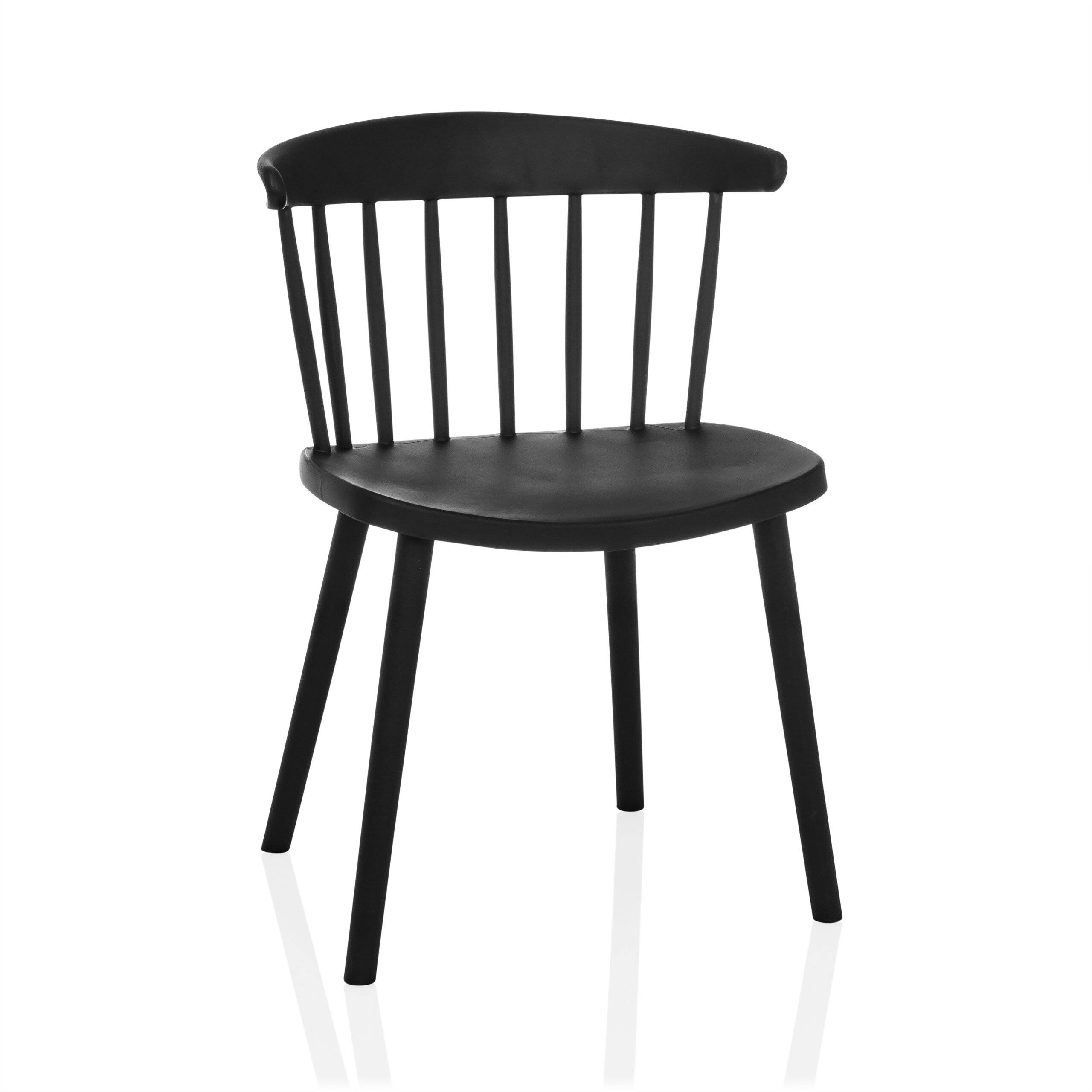 Dining Stuhl Besucherstuhl ARTIFO RIB Kunststoff schwarz hjh LIVING-0