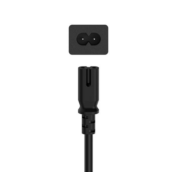 hama 00200731 Netzkabel, Euro-Stecker - 2-pol.-Kupplung (Doppelnut), 0,75 m